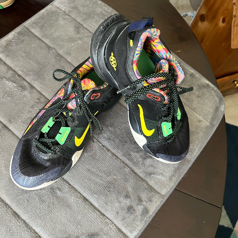 Colorful Kids Sneakers with Black and Green Accents